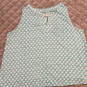 LC Lauren Conrad Pastel Green Patterned Tank Top